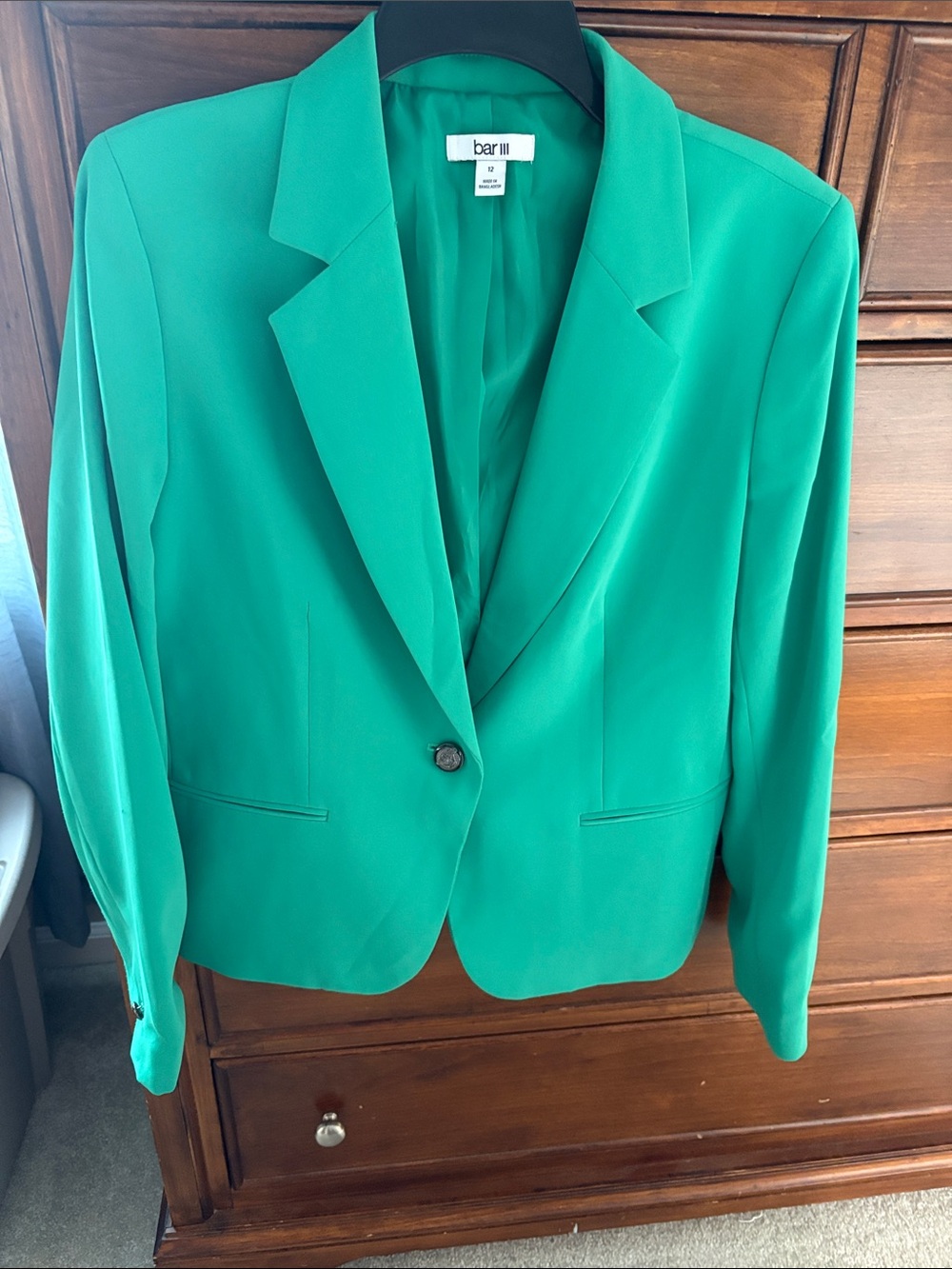 Bar III Teal Green Single-Button Women's Blazer